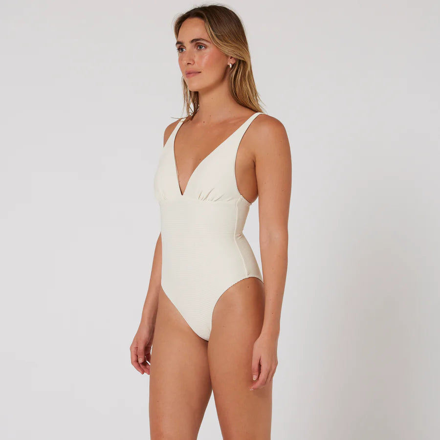 LADIES HYAMS-RIB PLUNGE O/P
