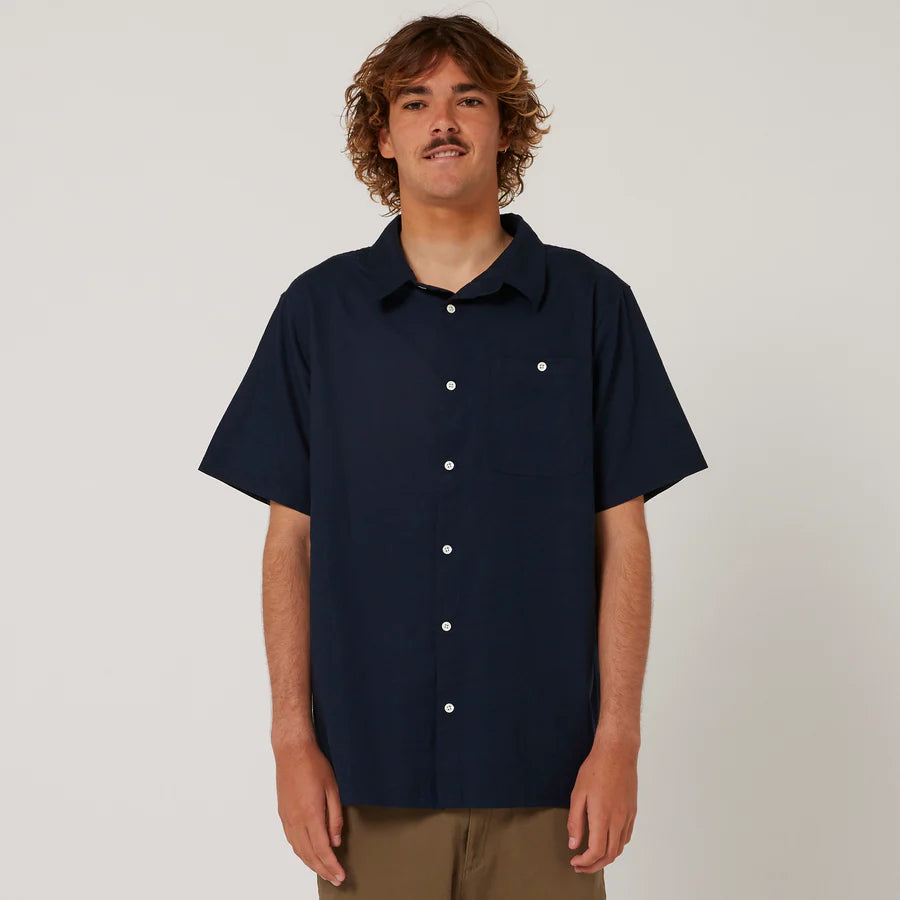 MENS LINEN POCKET SS SHIRT
