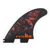 FCS II FT PC LARGE BLACK/RED TRI RETAIL FINS