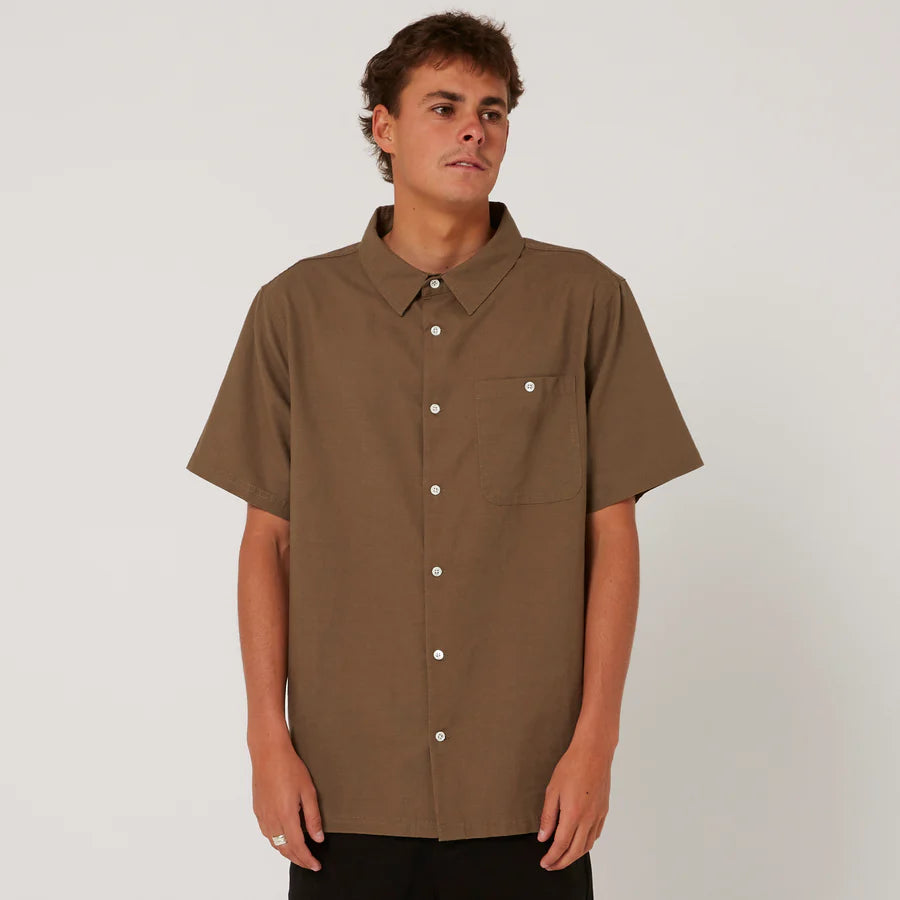 MENS LINEN POCKET SS SHIRT